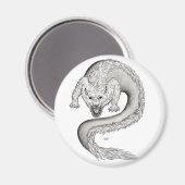 Aimant Wolfdragon noir et blanc Design (Recto/Verso)