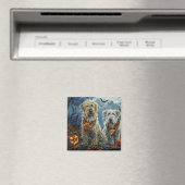 Aimant Wolfhound Halloween Éffrayant (In Situ (Lave-vaisselle))