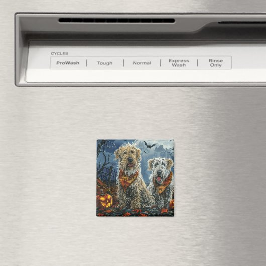 Aimant Wolfhound Halloween Éffrayant (In Situ (Lave-vaisselle))