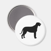 Aimant Wolfhound irlandais (en noir) (Recto/Verso)