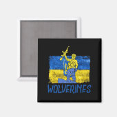 Aimant Wolverines Soutenez l'UkraineUkraine Wolverines Am (Recto/Verso)