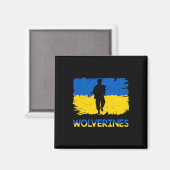 Aimant Wolverines Support Ukraine Support Ukraine Stand W (Recto/Verso)