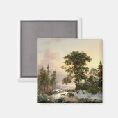 Aimant Wolves in a Winter Landscape (oil on panel) (Recto/Verso)