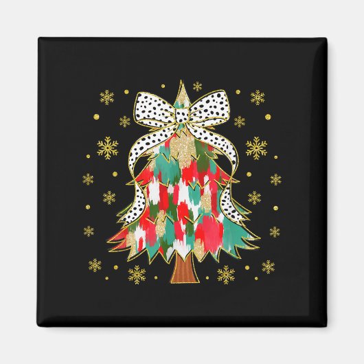 Aimant Women Colorful Christmas Tree Coquette Bow Xmas Ho (Devant)