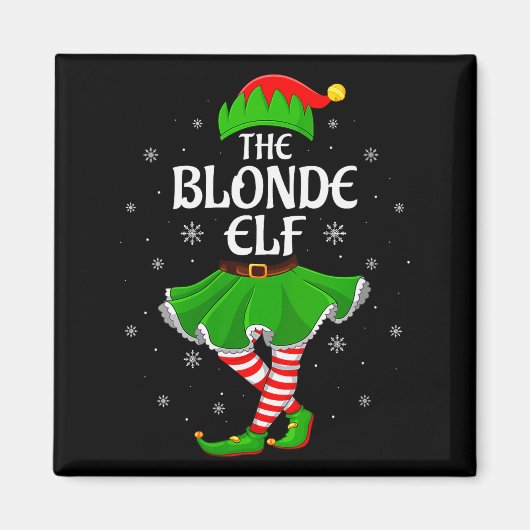 Aimant Womens Blonde Elf Christmas Family Girls Women Elf (Devant)