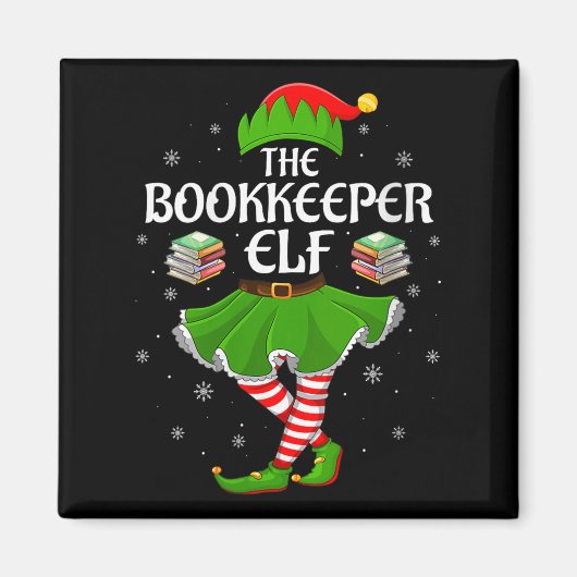 Aimant Womens Bookkeeper Elf Christmas Family Girls Women (Devant)