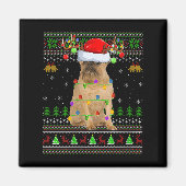Aimant Womens Brussels Griffon Dog Ugly Christmas Sweater (Devant)