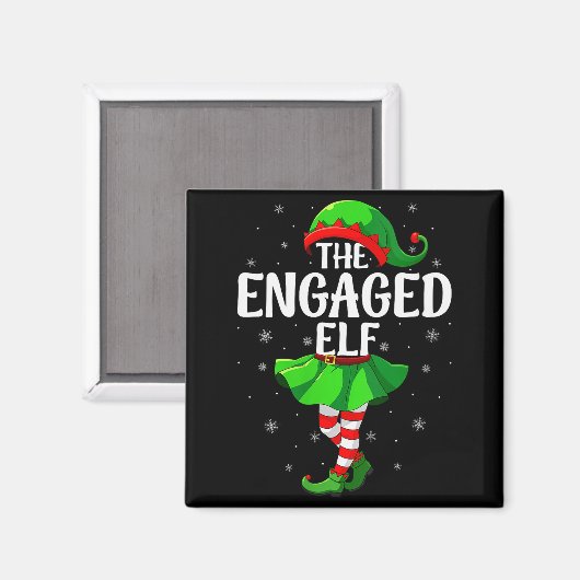 Aimant Womens Engaged Elf Christmas Girls Women Elf Squad (Recto/Verso)