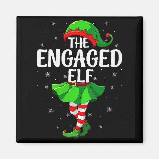 Aimant Womens Engaged Elf Christmas Girls Women Elf Squad (Devant)