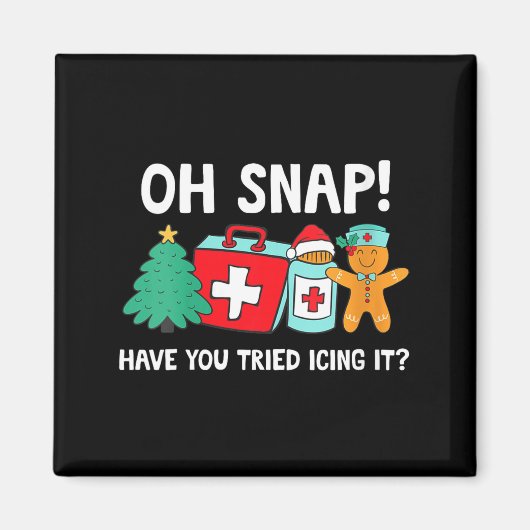 Aimant Womens Funny Christmas Nurse Have You Tried Icing  (Devant)