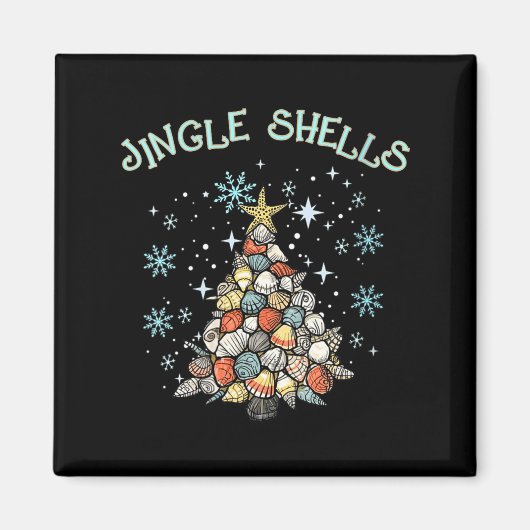 Aimant Womens Jingle Shells Christmas Tree Snowflakes Cel (Devant)