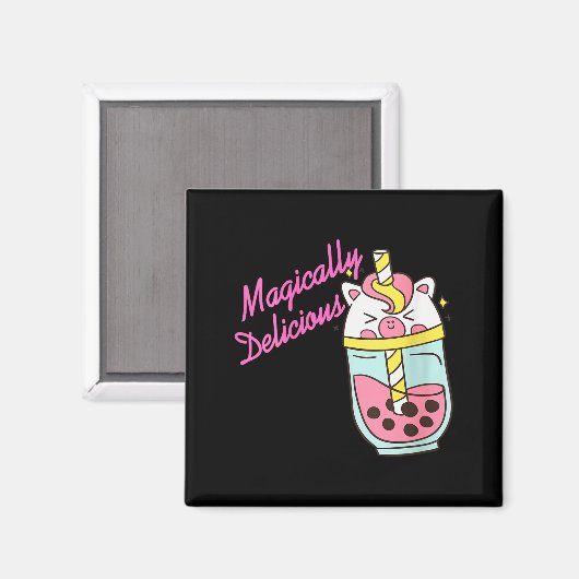 Aimant Womens Magically Delicious Unicorn Boba Kawaii Bub (Recto/Verso)