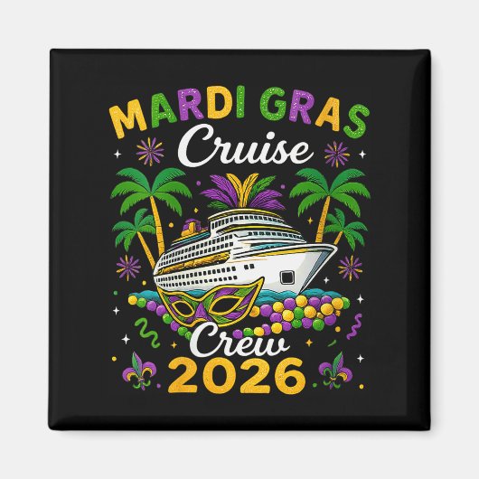 Aimant Womens Mardi Gras Cruise Crew 2026 Trip New Orlean (Devant)