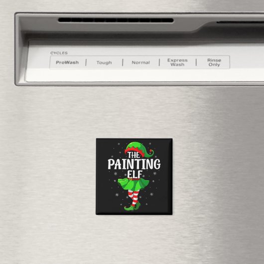 Aimant Womens Painting Elf Christmas Girls Women Elf Squa (In Situ (Lave-vaisselle))