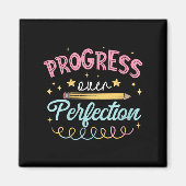 Aimant Womens Progress Over Perfection Motivational Teach (Devant)