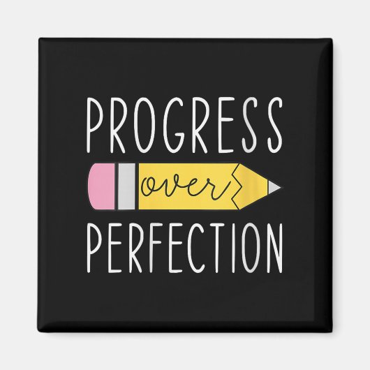Aimant Womens Progress Over Perfection Motivational Teach (Devant)