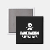 Aimant Womens Rage Baking Saves Live Skull Funny Baker Co (Recto/Verso)