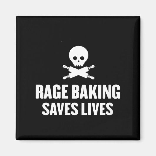 Aimant Womens Rage Baking Saves Live Skull Funny Baker Co (Devant)
