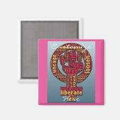 Aimant women's rights 2017 raised fist (Recto/Verso)