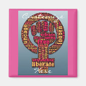 Aimant women's rights 2017 raised fist (Devant)