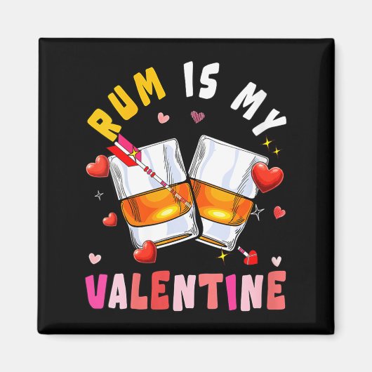 Aimant Women's Rum Is My Valentine Hearts Matching Drinke (Devant)