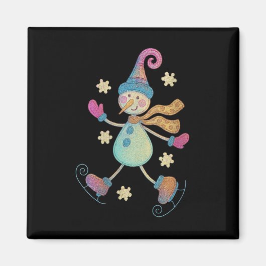 Aimant Womens Snowman Christmas 2025 Family Matching Funn (Devant)