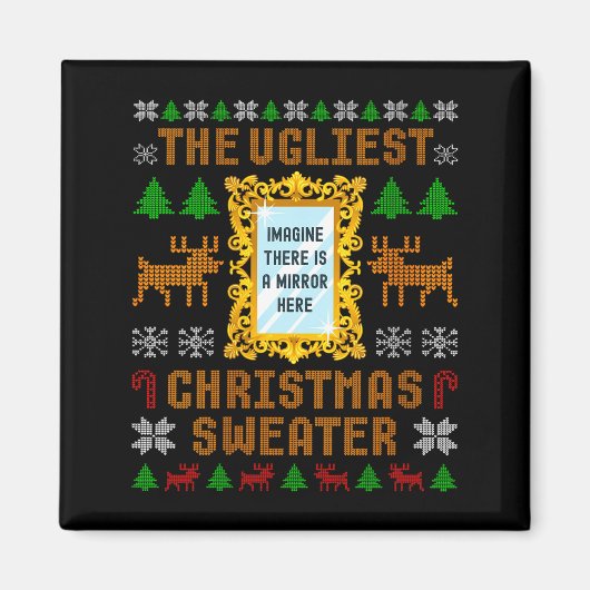 Aimant Womens The Ugliest Christmas Sweater With An Image (Devant)