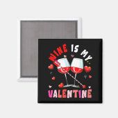 Aimant Women's Wine Is My Valentine Hearts Matching Drink (Recto/Verso)