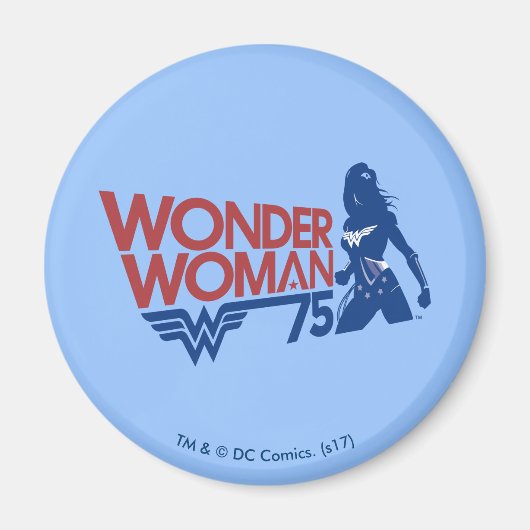 Aimant Wonder Woman 75th Anniversary Red & Blue Logo (Devant)