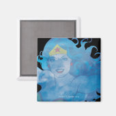 Aimant Wonder Woman Ciel bleu Silhouette (Recto/Verso)