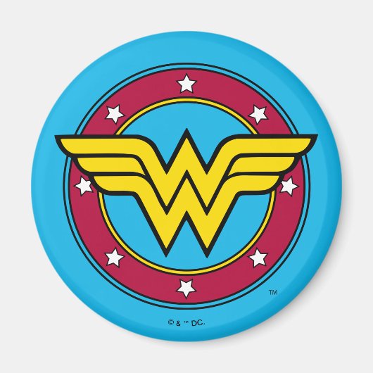 Aimant Wonder Woman | Logo Cercle & Etoiles (Devant)