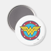 Aimant Wonder Woman | Logo Cercle & Etoiles (Recto/Verso)