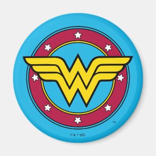 Aimant Wonder Woman Logo Cercle & Stars