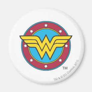Aimant Wonder Woman Logo Cercle & Stars