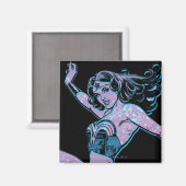 Aimant Wonder Woman Pose colorée (Recto/Verso)
