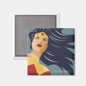 Aimant Wonder Woman Retro City Sunburst (Recto/Verso)