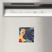 Aimant Wonder Woman Retro City Sunburst (In Situ (Lave-vaisselle))