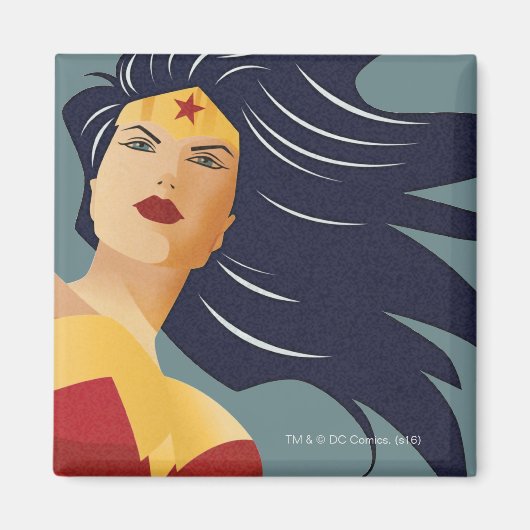 Aimant Wonder Woman Retro City Sunburst (Devant)