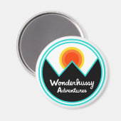 Aimant Wonderhussy Adventures Round Retro Sunset (Recto/Verso)