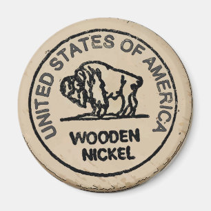 Aimant Wooden Buffalo Nickle, ajoutez votre nom