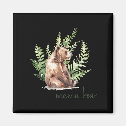 Aimant Woodland Mama Bear Baby Shower  (Devant)