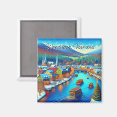 Aimant Woodstock, Vermont à l'heure de Noël (Recto/Verso)