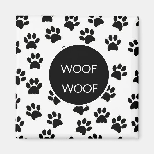 Aimant Woof Woof Empreintes de pattes (Devant)