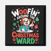 Aimant Woofin Around The Christmas Ward Funny Dog Nurse (Devant)