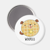 Aimant Woofles Doggy Doggy Waffle Pun (Recto/Verso)