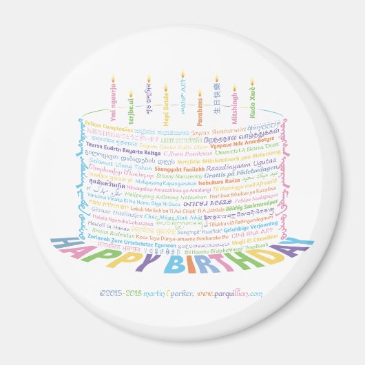 Aimant Wor(l)d Anniversaire de gâteau (Devant)