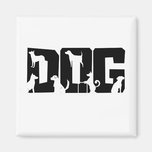 Aimant WordArt Chien En 3D (Devant)