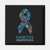 Aimant World Diabetes Day Diabetes Awareness Ribbon (Devant)