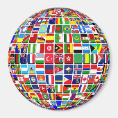 Aimant World Flags Globe, International, (Devant)