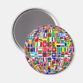 Aimant World Flags Globe, International, (Recto/Verso)